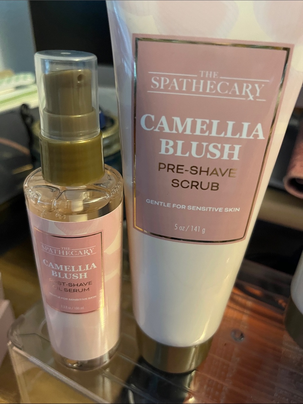 Camellia Blush Pre-Shave Scrub & Post-Shave Serum - Pink